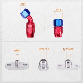 maXpeedingrods Turbo Oil Feed & Return Drain Line for T3 T4 T3/T4 T70 T66 TO4E T60 T61 T70