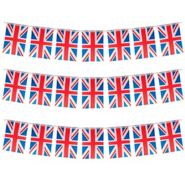 AKH® Union Jack Bunting | 12ft Long | UK Banner Garland with 12 Flags | Union Jack Decoration for Kings Coronation Sports Royal Events Street Party Decorations Pub BBQ Bunting