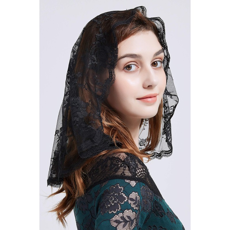 Velo de Mantilla de encaje floral para la iglesia latina