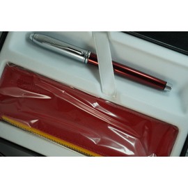 A.T. Cross Townsend Red Lacquer Tuxedo Selectip Gel ink Rollerball Pen and Matching Red Pen Pouch Set