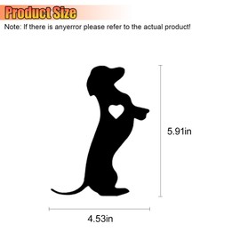 GAOLAOSY Dachshund Love Heart Sticker Decal, 5.9" × 4.5" Vinyl Waterproof Car Bumpers Sticker, Funny Vehicle Decoration Decal for Car Truck Motorcycle Wall Laptop (Black)
