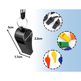 ZoeTekway Pack of 6 Plastic Whistles with Lanyard, Loud Sound Sports Referee Whistle, Sports Whistle in Training, Survival Emergency Sports, for Trainers, Referees, Teachers, Emergency
