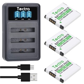 Tectra 3-Pack NB-11L NB-11LH Battery and LED 3-Slot Charger for Canon PowerShot A2300 is, A2500, A2600, A3400 is, A3500 is, A4000 is, ELPH 110 HS, ELPH 130 HS, ELPH 135 is, ELPH 160, SX400 is