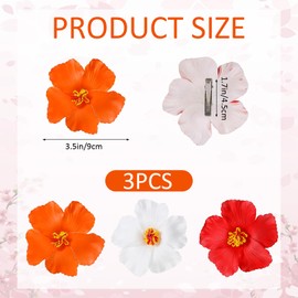 Pack of 3 Hawaiian Flower Hair Clips, Plumeria Hibiscus Hair Clips, Cute Flower Hair Clip, Non-Slip Hair Clip, Flower, Artificial Flower Clips, Women Flower Clip, for Wedding, Holiday, Beach Party