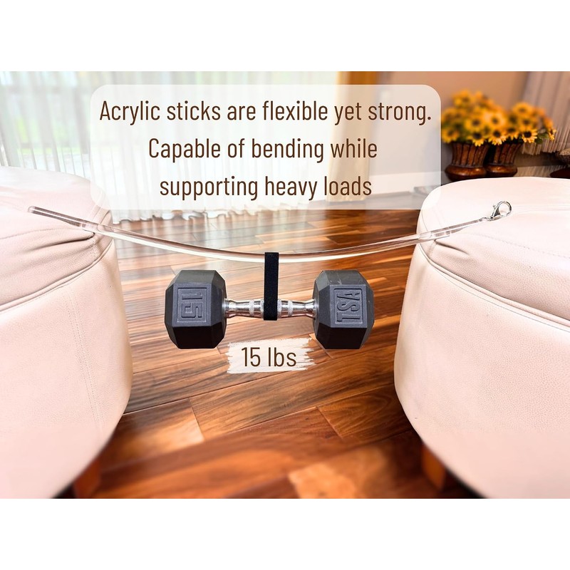 24 inch (4 Pack) All Clear Acrylic Curtain Pull Wand