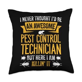 Pest Control For Exterminator Pest Control Technician Killer Throw Pillow