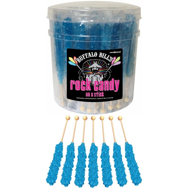 Buffalo Bills Raspberry (Dark Blue) Rock Candy On A Stick (36-ct tub dark blue rock candy sticks)