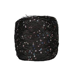 Clisil Black Colorful Sequin Yarn,Sparkle Yarn,Sequin Theread,Accessories,Fantasy Yarn,Payet Yarn,Lace Yarn,Lame Yarn,Art Yarn 100g