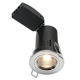 Betta Lighting Fire Rated Downlight 50W Die Cast Aluminium Dimmable Push Fit Screwless GU10 Recessed LED Compatible Fixed Ceiling Downlight/Spotlight - Chrome