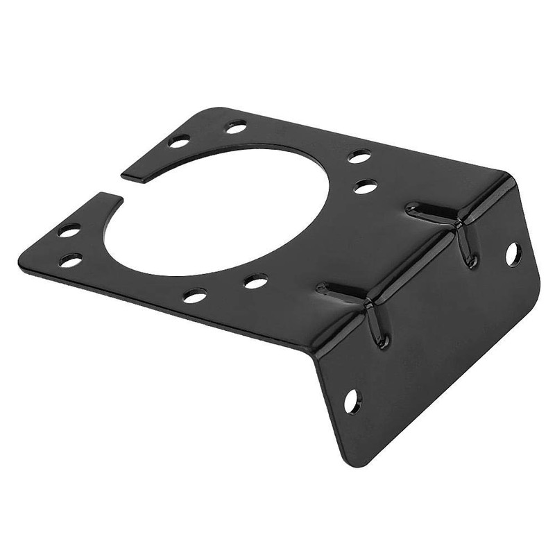 Style 7 Pin Trailer Socket Bracket, Black Metal Mounting Bracket