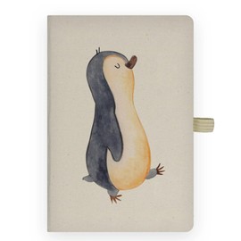 Mr. & Mrs. Panda DIN A4 Cotton Notebook Penguin Marching - Walking, Late Sleepers, Notes, Diary, Writing Book, Sketchbook, Penguins, Writing Book, Brother, Notebook