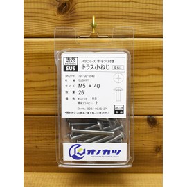 Onokatsu 124-00-0540 Truss Machine Screw with Cross Hole, Stainless Steel M5x40, 26 Pieces (Made in Japan, JIS) [Truss Head Machine Screws]