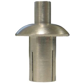 38-208-04-16-VL ALUMINUM DRIVE RIVET - 1/4" DIAMETER X .078-.171 GRIP RANGE, BRAZIER HEAD, PLAIN FINISH (100)