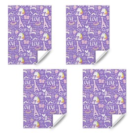 Birthday Wrapping Paper For Kids Girls Boys, Unicorn Design Purple Gift Wrap Paper for Birthday Baby Shower, 6 Sheets Folded Flat 20x28 Inches Per Sheet