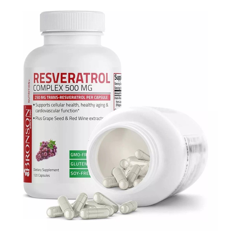 Bronson Resveratrol 500 Complexión (120 Cápsulas) Bronson Hecho E.u. Sabor