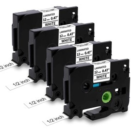 MarkField Compatible Label Tape Replacement for Brother P-touch TZe-231 / TZ231, 12 mm Label Tape for PT-1010 / PT-1080 / PT-h75 / PT-h101c / PT-H100LB/R / H105 / E100/VP / D200/BW/VP / D210, Black on White