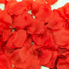 Magik 1000 ~ 5000 pétalos de rosa de seda para decoración de mesa de boda, fiesta, mesa dulce, varias opciones, Rojo, 4000, 1