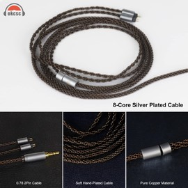okcsc 0.78 2 PIN Replacement Upgrade Cable Silver Plated IEM Cable for K&Z ED16 ZSA ES4 ZSR ZST ZS10 ZS5 ZS6 ZS3 ES3 ED12,8 Core OFC Audio Cable 2 PIN Connector Cable with 3.5mm Plug 4 Feet Length