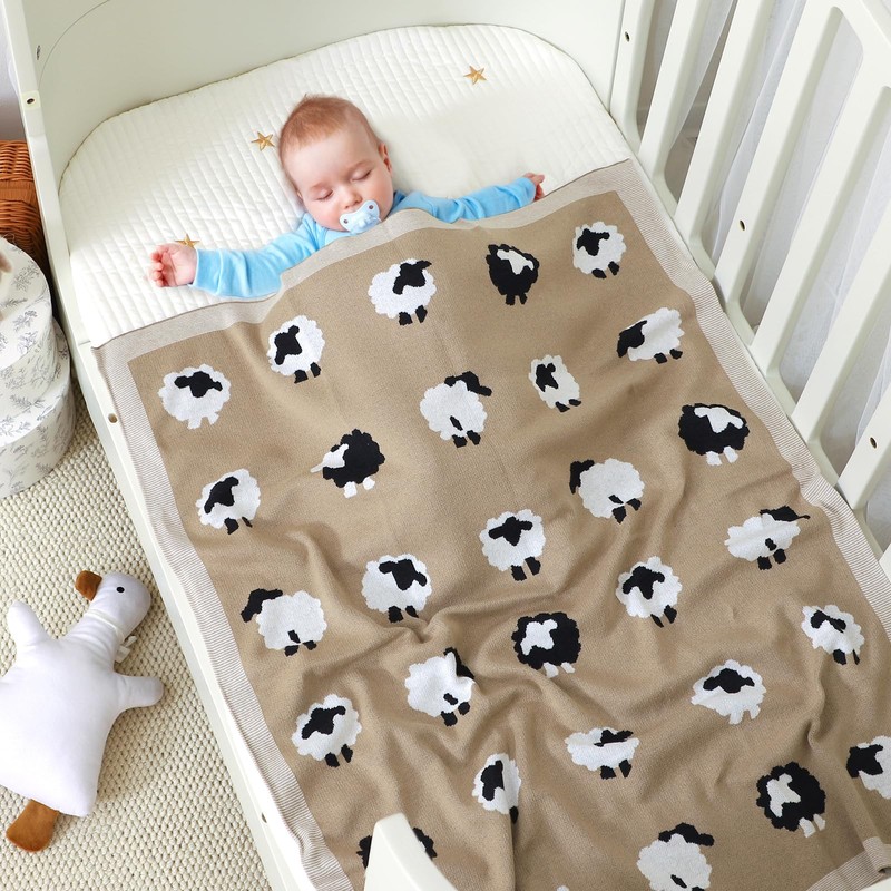 Neiwech Baby Swaddle Blanket Boy Girl Cotton Knit Soft Cozy