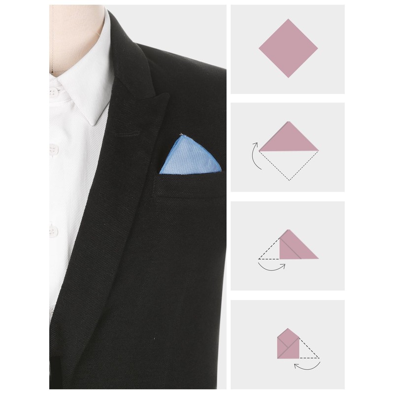 Elerevyo Men's Cotton Handkerchief Classic Solid Color Pocket Square for