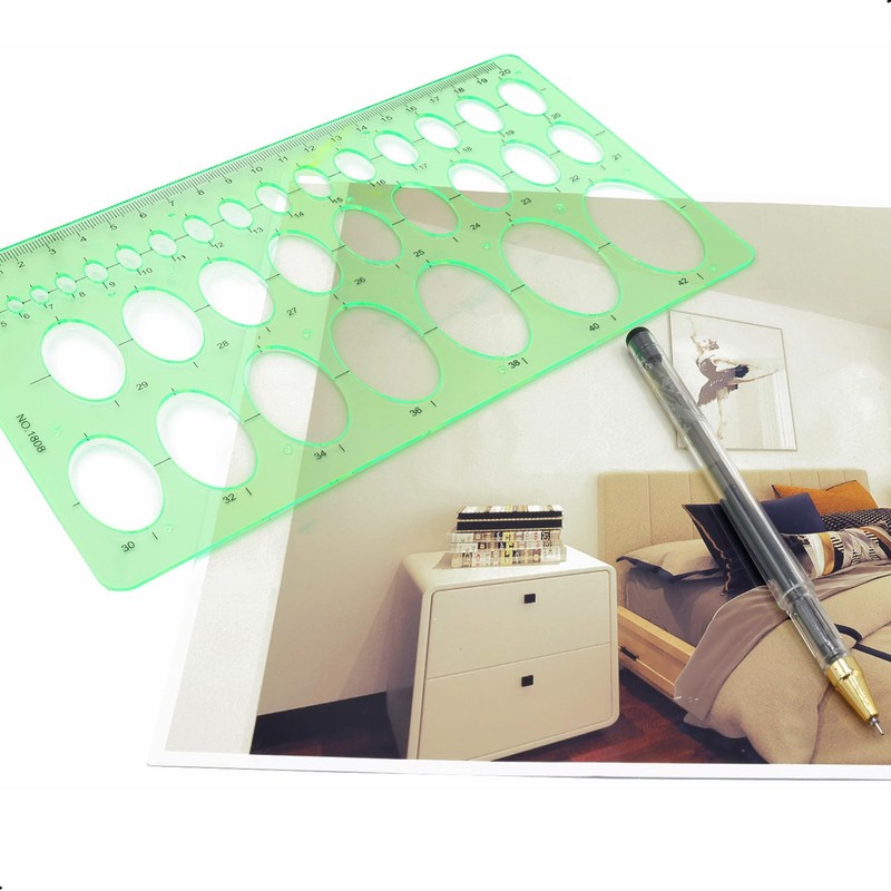 1Pcs 20cm Oval Ruler Drafting Template,Oval Line Drawing Ruler,Oval Tracing