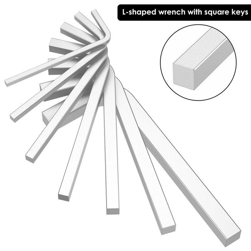 7Pcs Square Head Wrench Kit, 3/4/5/6/7/8/10mm Chrome Vanadium Steel Square