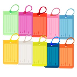 Viiotu 10 Pack Colorful Luggage Tag, Clear Luggage Tags for Suitcases Luggage Accessories for Trips, Business & Air Travel(Colorful)