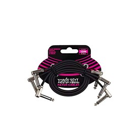 Ernie Ball Flat Ribbon Patch Cable 3-Pack, 12in, Black (P06222)