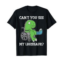 Dino Funny Get Well Broken Leg Gift Dinosaur with a Cast T-Shirt