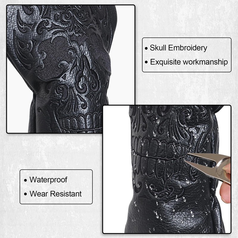 Craftsman Golf Black Skull Golf Club Head Cover For Driver