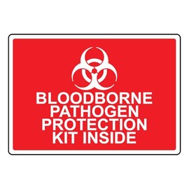 Bloodborne Pathogen Protection Kit Inside Sign Spill Clean-Up & Control Signs Style 23671 Caution Metal Tin Sign 8x12 Inch – Bold, High-Visibility Design for Safety