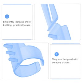 Pack of 4 Knitting Thimbles Thread Guide, Crochet Rings Finger Adjustable, Yarn Guide Finger Holder Knit, Crochet Yarn Guide Ring for Crochet Knitting Craft Accessories (Blue)
