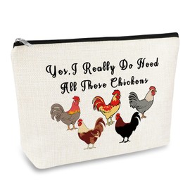 Chicken Makeup Bag Chicken Lover Gifts Chicken Gifts for Girls Women Cosmetic Bag Chicken Farmer Gifts Crazy Chicken Lady Gifts Chicken Themed Gifts Chicken Owner Gift Animal Lovers Gifts for Her