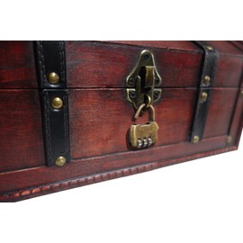 infinimo Treasure Chest - Children's Birthday Treasure Chest - Pirate chest - Gift Box Lockable with Lid and Combination Lock - Treasure Chest 30x20x15cm large