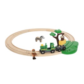 BRIO World 33720 - Safari Railway Set - 17 Piece Wooden Toy Train Set for Kids Age 3 and Up