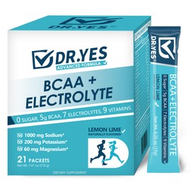 DR.YES Electrolytes Powder with Potassium, Sodium, Zinc & Vitamins, Rapid Hydration & Energy Booster, Sugar-Free & Zero Calorie, Keto Friendly, Vegan, (20 Stick Packs)