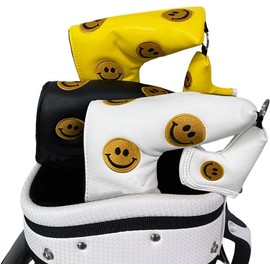 Golf Cover Putter Cover Fits Scotty Cameron Odyssey Pin Type Cover Magnetic Key Ring Smile (Black)