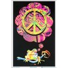 Mushroom Peace Frog - Flocked Blacklight Poster - 23" x