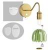 irotine 2 Pack Battery Powered Wall Sconce with Green Tulip