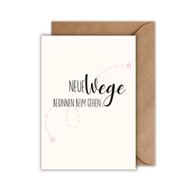 WBdesignz Divorce Card with Envelope - Courage Cards "New Ways Start When Walking" Separation Cards Marriage Relationship Cards Consolation Cards Encouragement Cards (DIN A6)
