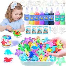 HFCHUPIN HFCHUPIN Magic Water Elf Toy Kit, Water Gel Kit with 6 Magic Gels,2 Bottles Ofluminous Gel 8 Sea Creature Molds. Birthday Gifts, Party Favors, Arts & Crafts DIY Kits for Kids