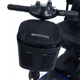 AlveyTech Insulated Front Basket Bag for Mobility Scooters with Round Basket - Black