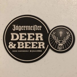 jagermeister 4 Jagermeister Deer and Beer Double Sided Coasters - New - Unused LBB76