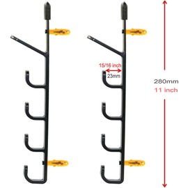 1 Pair Fishing Rod Storage Shelves, Horizontal Wall Rod Holder Storage Manager, Garage, House, Basement - Holds up to 5 Fishing Rods, Easy Installation, Hard Parts Included