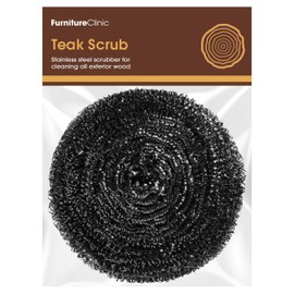 Furniture Clinic Teak Scrub | Refinish Outdoor Wood Furniture, Boats, & Shower Benches | Cleaning & Brightening | 100% Stainless Steel | Remove Dirt, Stains from Weathered Wood