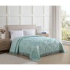 Beatrice Home Fashions Twin, Blue, Lotus Medallion 100% Cotton Chenille