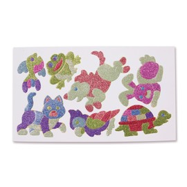 Melissa & Doug Mess Glitter - Booster Glitter Pack With 8 Glitter Sheets and 7 Foam Glitter Animal Stickers