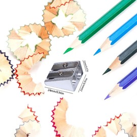 8Pcs Manual Pencil Sharpener,Magnesium Pencil Sharpener Survival,Handheld Metal Pencil Sharpener with 2 Holes