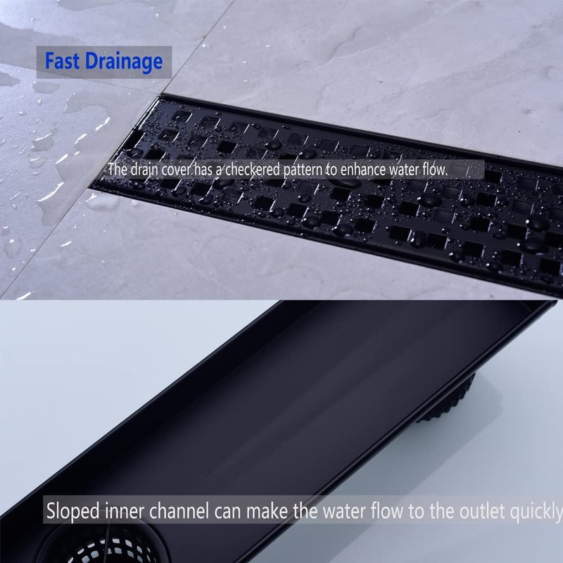 16 Inch Linear Bathroom Shower Rectangular Floor Drain,New Type with