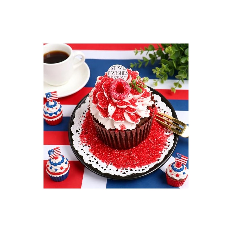 Red White and Blue Sprinkles, 11.3oz/320g Edible Patriotic Sprinkles Mixed